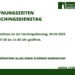 Abweichende Öffnungszeiten im Rathaus
