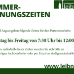 Sommeröffnungszeiten