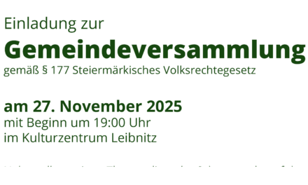 Einladung zur Gemeindeversammlung