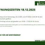 Abweichende Parteienverkehrszeiten im Rathaus