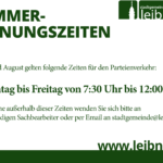 Sommeröffnungszeiten