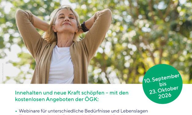 Mentalen Gesundheitswochen der ÖGK noch bis 23. Oktober