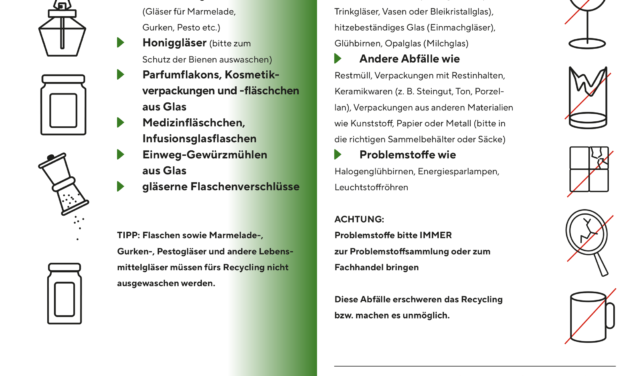 Glas richtig entsorgen